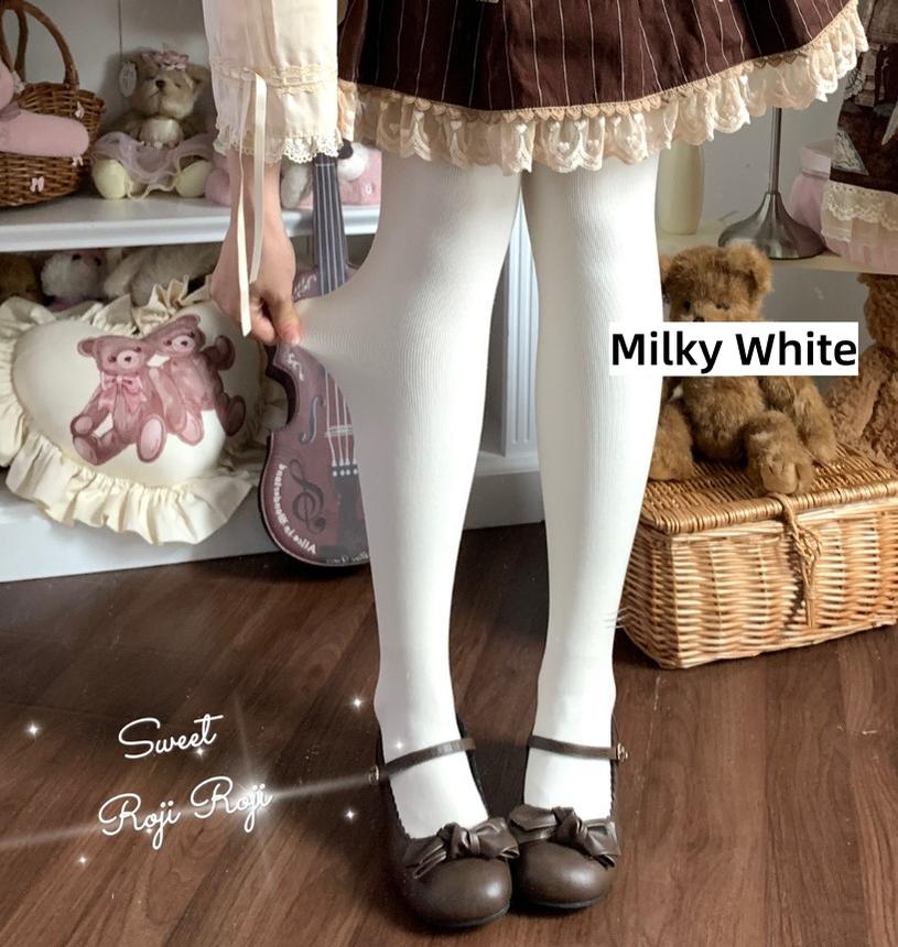 Kawaii Lolita Fleece-Lined Tights, Multiple Colors