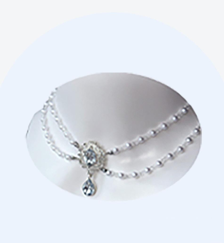 Finnish Antique Cabinet - Sweet Lolita Headdress with Bow Decor White and Blue One Size Necklace Only