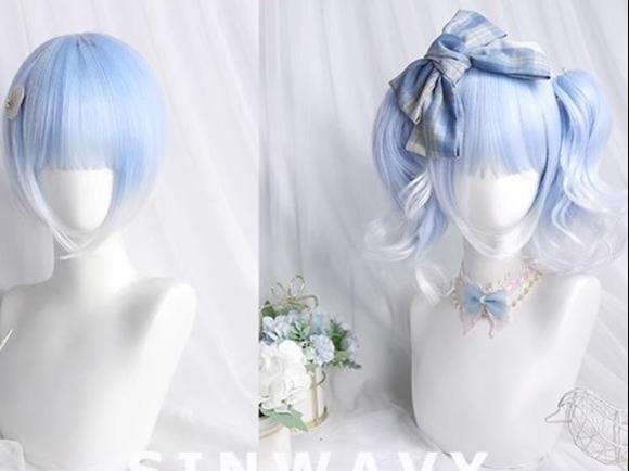 Sinwavy~Pandora's Box~Lolita Short Wig with Cute Double Ponytails 33090:432194