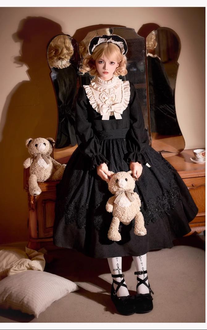 With PUJI - Twilight Choir - Twin Lolita OP Suit Loose Version Dress with Apron