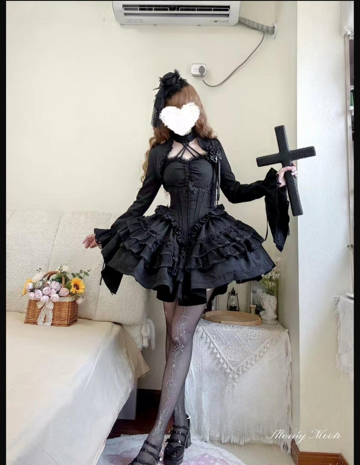 The Original Witch - Thorny Moon - Gothic Lolita SK & Halter Neck Top 44211:798935