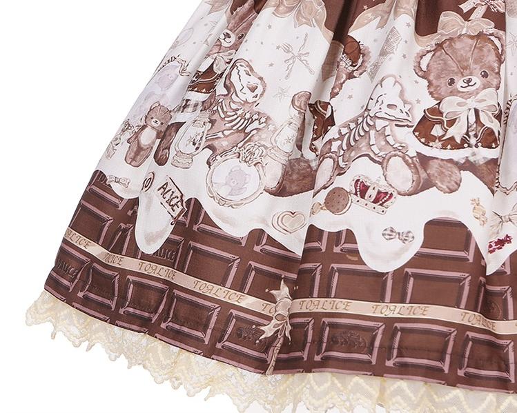 To Alice - Dear Dolls - Sweet Lolita Salopette Bear Print Dress