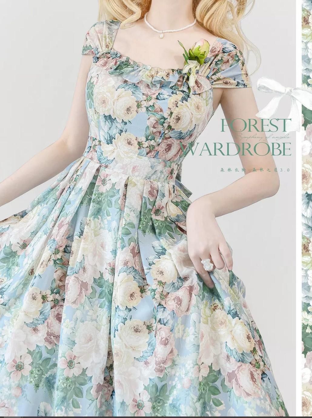 Forest Wardrobe~Forest Basket 3.0~Vintage Lolita JSK Dress Summer Thin Dress 15766:466150