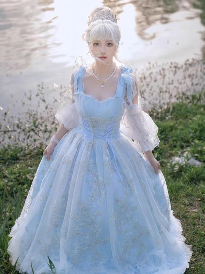 Daydream Whisper - Endless Summer - Bridal Wedding Lolita JSK Open-Back Dress 43043:776257