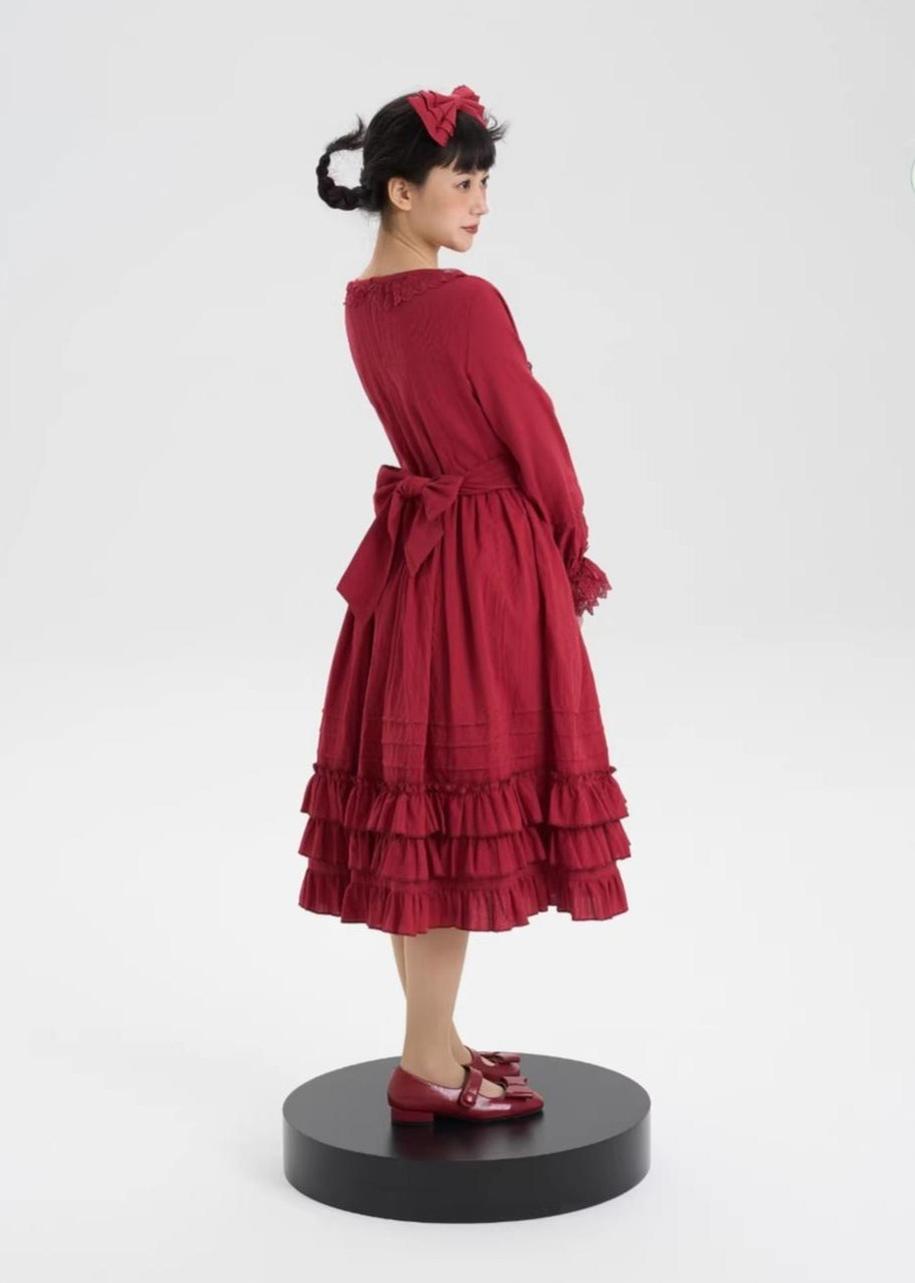 Maiden Nelly - Classic Lolita OP Dress, Embroidered Flowers