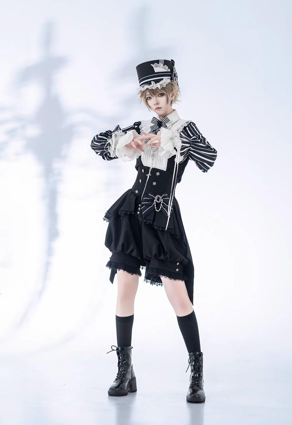 Princess Chronicles - Fancy Trick - Retro Ouji Lolita Black Shorts Dark-themed