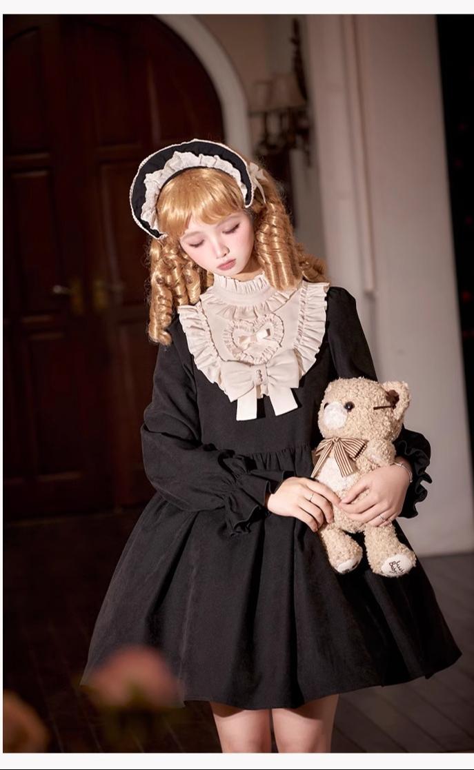With PUJI - Twilight Choir - Twin Lolita OP Suit Loose Version Dress with Apron