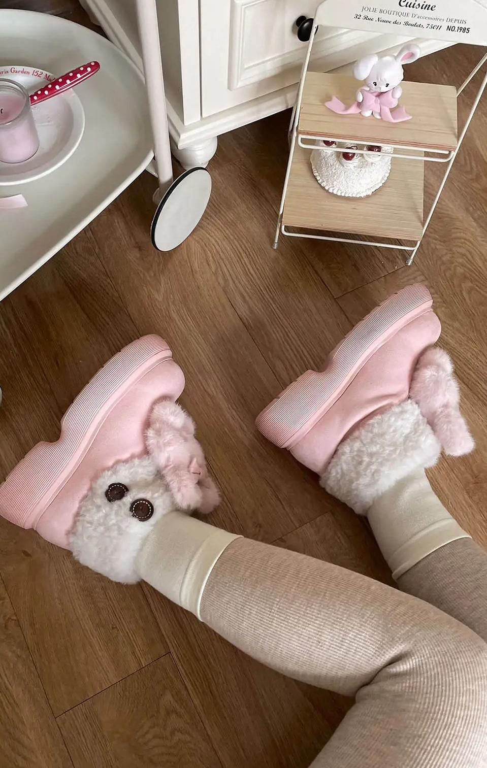 Sheep Puff - Fluffy Zoo - Fluffy Sweet Lolita Snow Boots, Animal Decorations 44263:801748