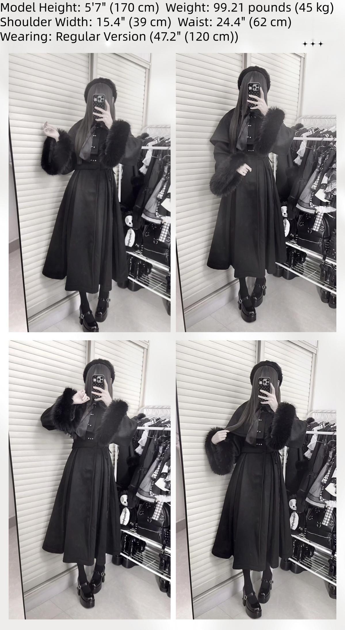 The Original Witch - Silent Hill - Winter Long Gothic Lolita Coat, Detachable Cape 43932:790208