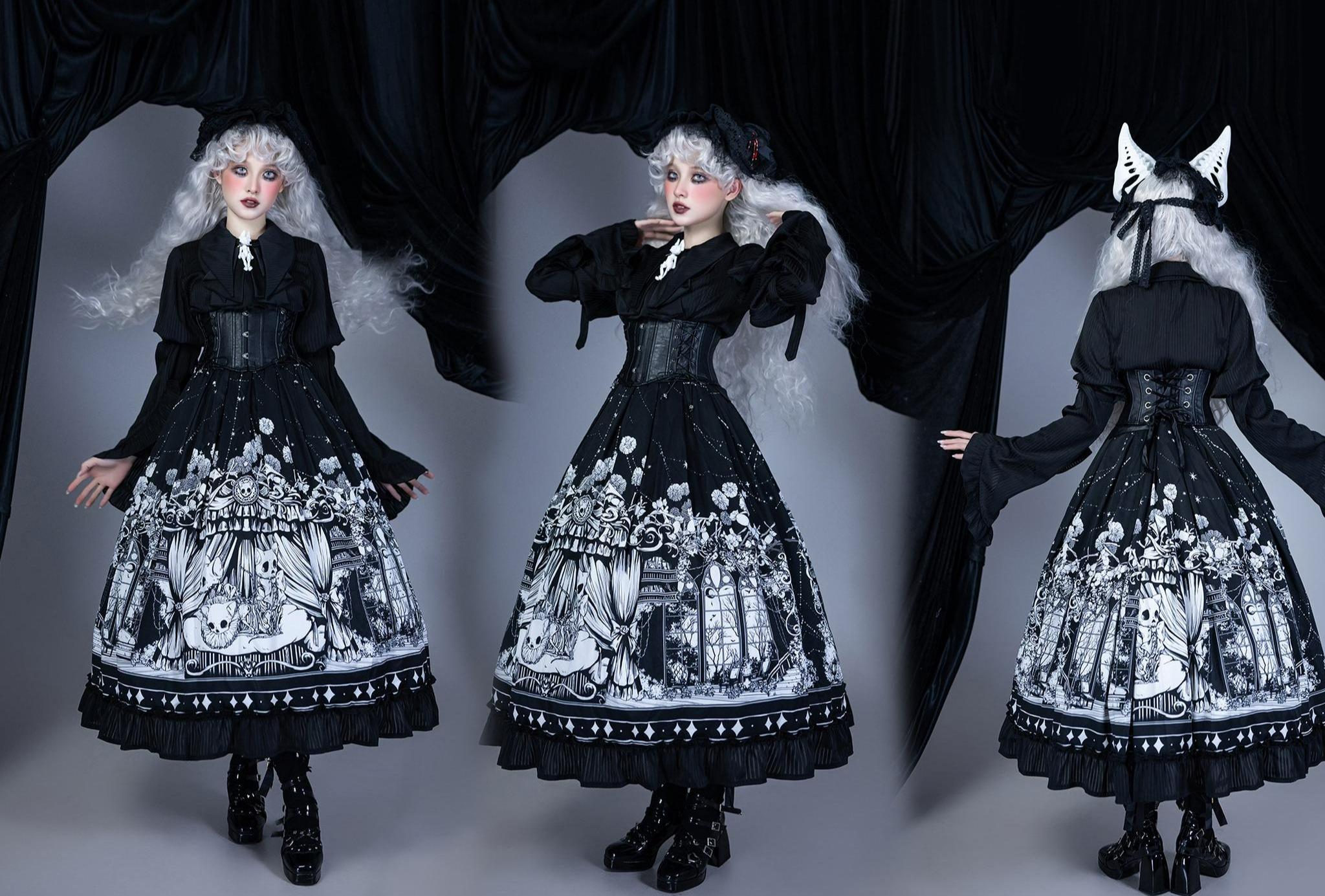 Caged Bird Hotel~Bone Theater~Halloween Gothic Lolita Fashion Shirt Skirt 39736:637204