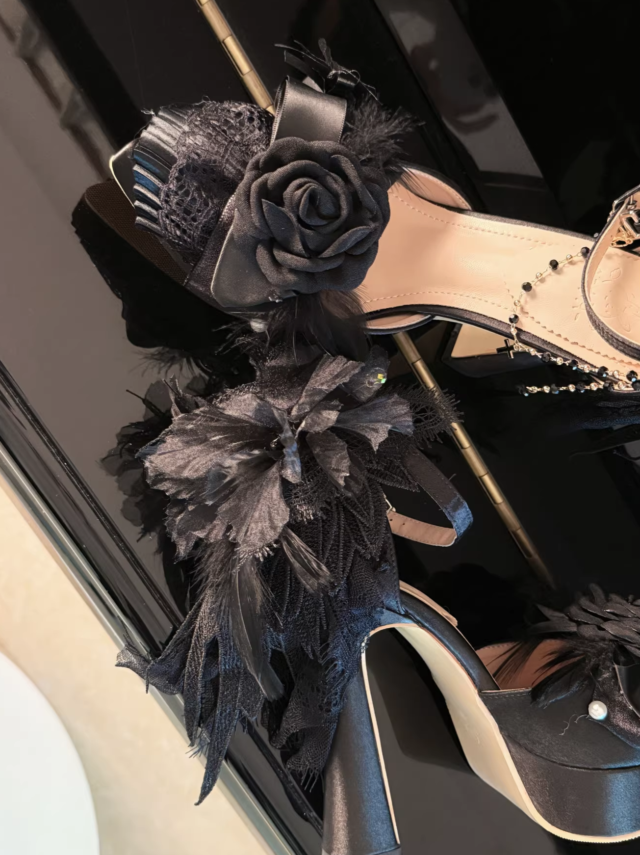 Feather Spirit - Classic Lolita Heel Shoes, Feather Decoration 44798:823033