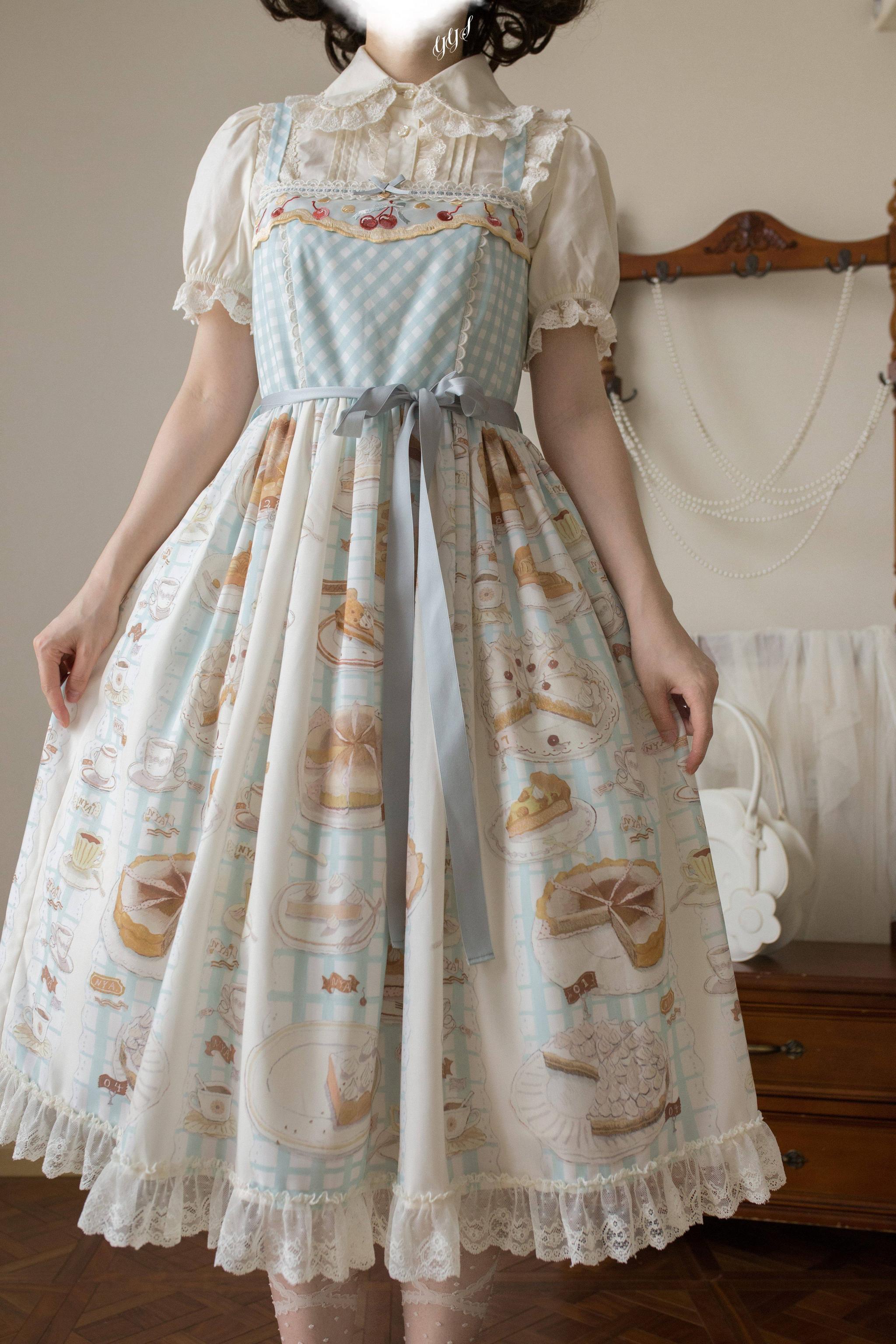 Sugar Heart Rose - Old School Lolita Cotton Blouse with Ruffles 45377:845451