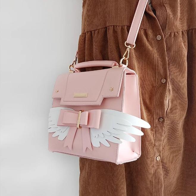 Prime Sister - Sweet Lolita Shoulder Bag Wings Bow Design High Capacity Bag
