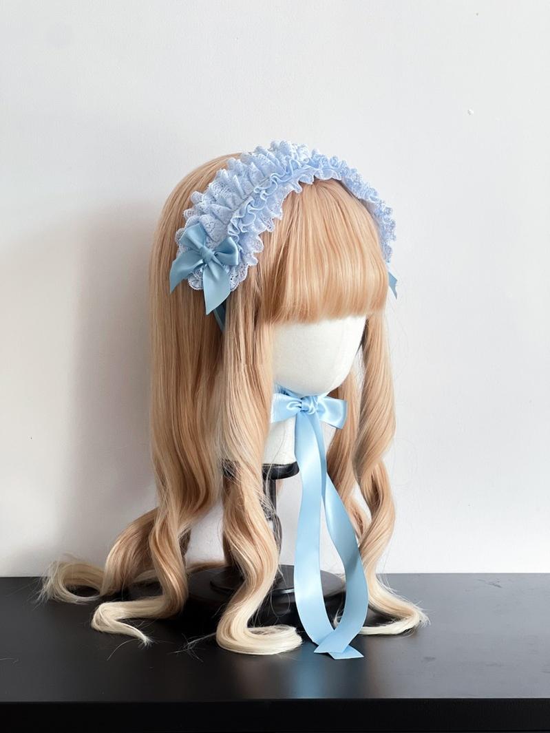 MAID~Customized Elegant Lolita Bow Lace KC Headdress 32564:390698