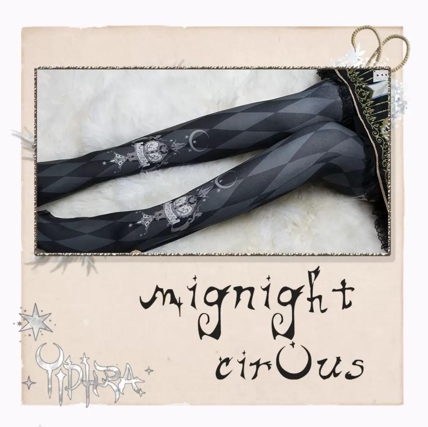 Yidhra~Midnight Circus~Argyle Digital Print Lolita Tights 2474:551074