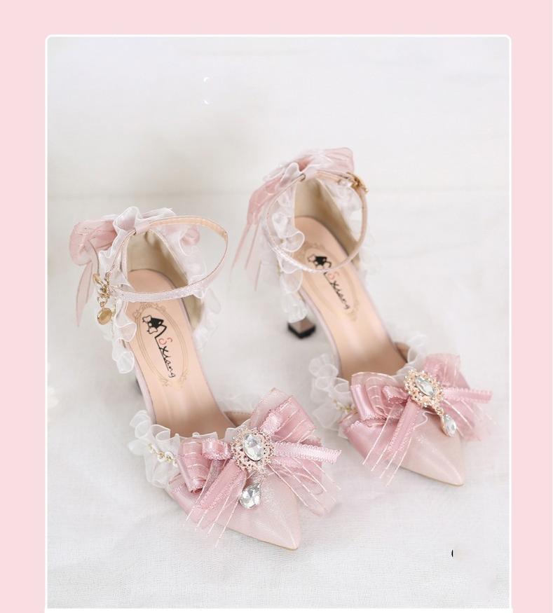Xiaogui - Wedding Lolita Pointed Toe High Heels Shoes 5cm high heel 34