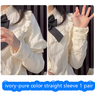 (Buyforme)Uncle Wall Original~Rich Girl~Elegant Lolita SK and Shirt S ivory-pure color straight sleeve 1 pair 