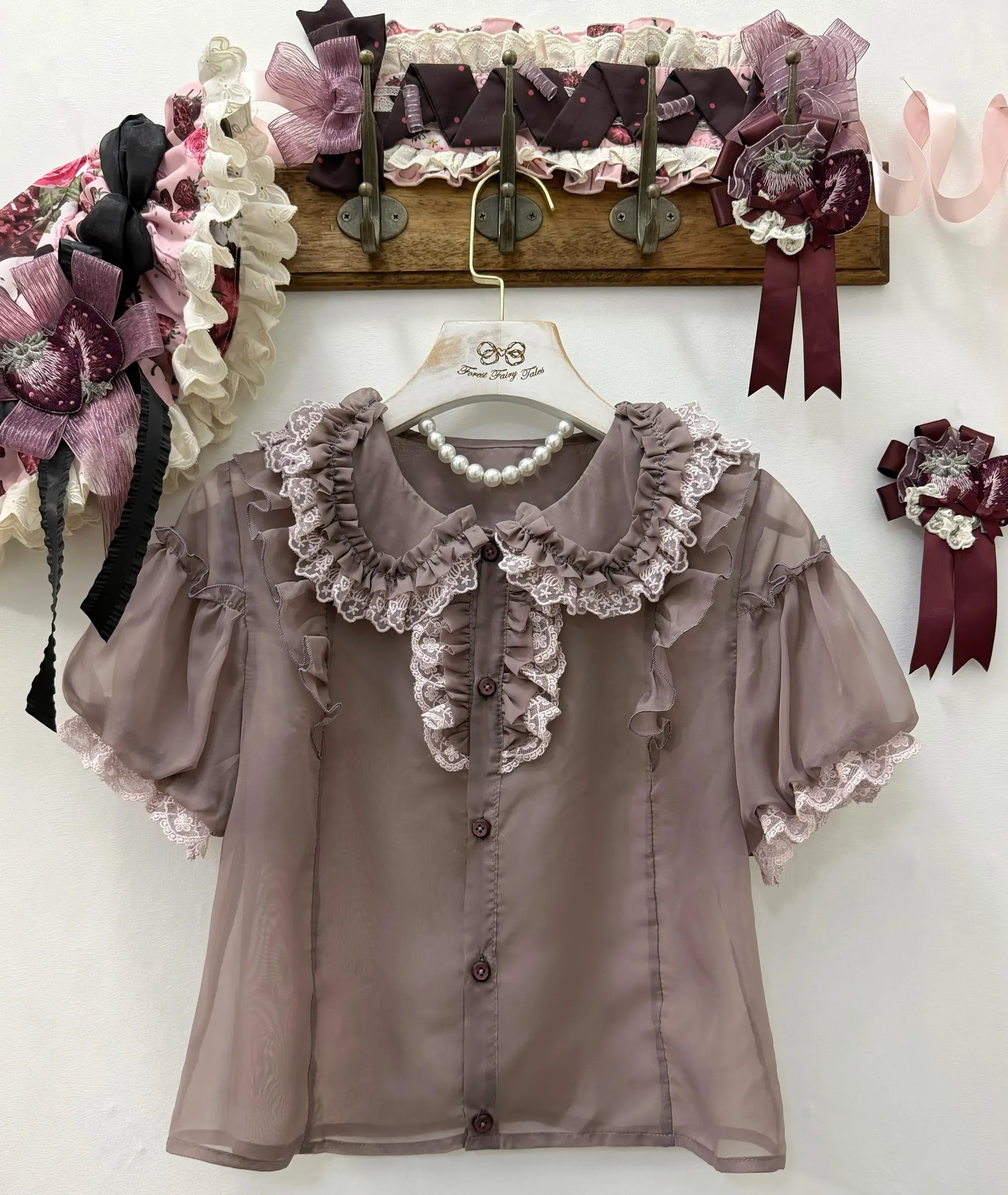 Dark Berry Fairytale - Cotton Sweet Lolita Strawberry Printed OP & JSK Dress (L M S XL) 45629:856438