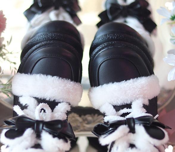 Bear Dada - Winter Kawaii Lolita Boots, Plush Accent