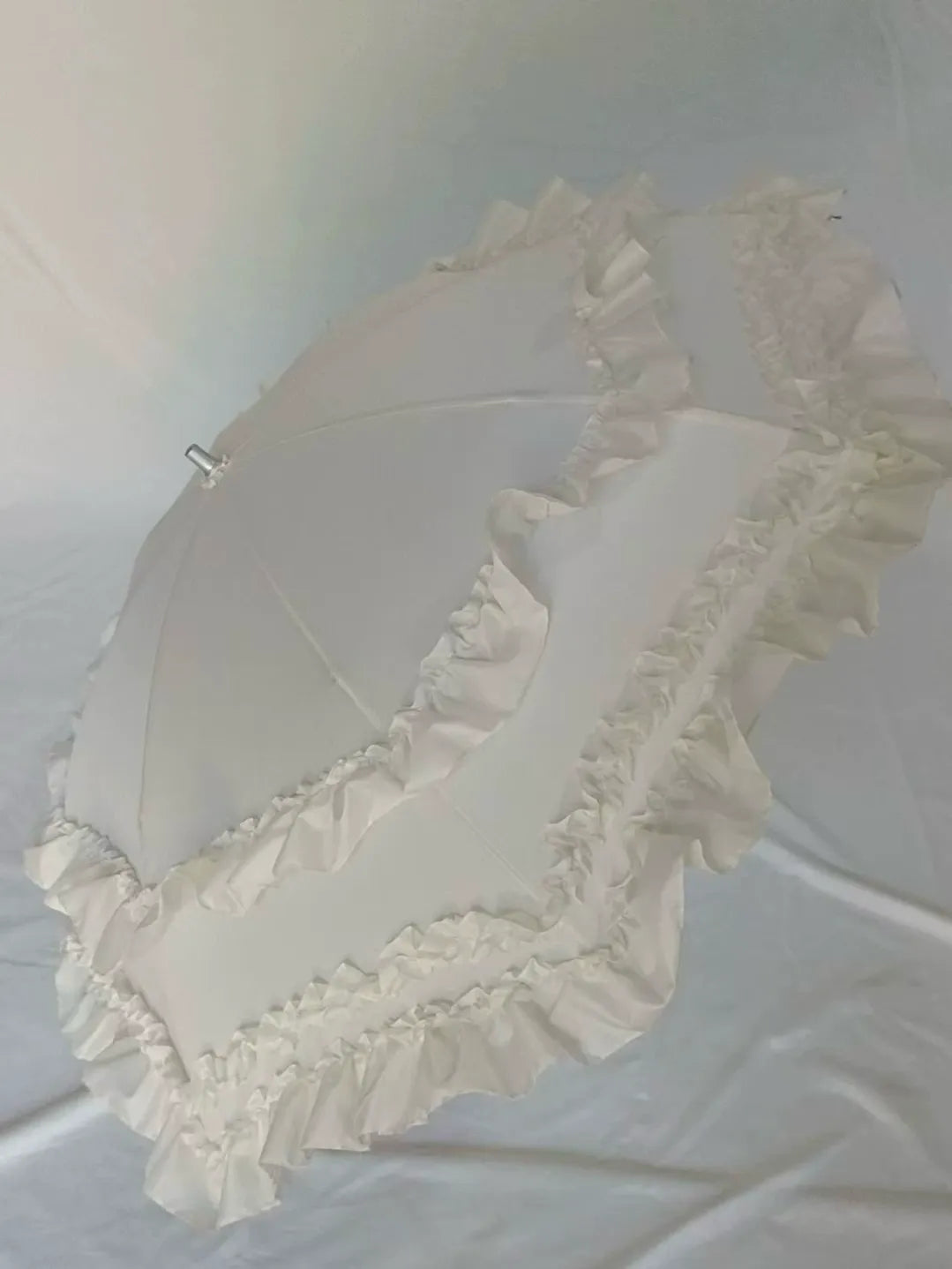 Foldable Lolita Parasol, Layered Ruffle & Window Print Style 45734:860798