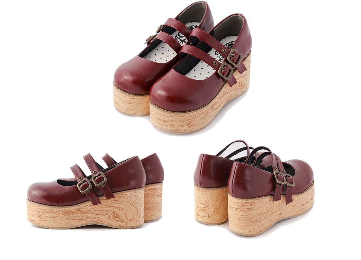(Buy for me) MODO~Retro Lolita Round Toe Wood Bottom Shoes 22594:319878