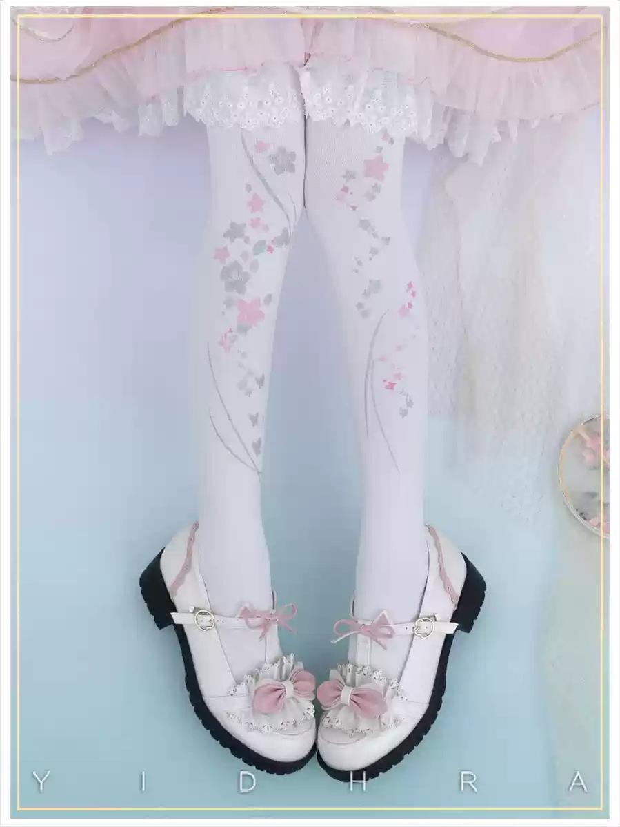 Yidhra - 3D Print Chinese Qi Lolita Pantyhose One Size white 120D normal version