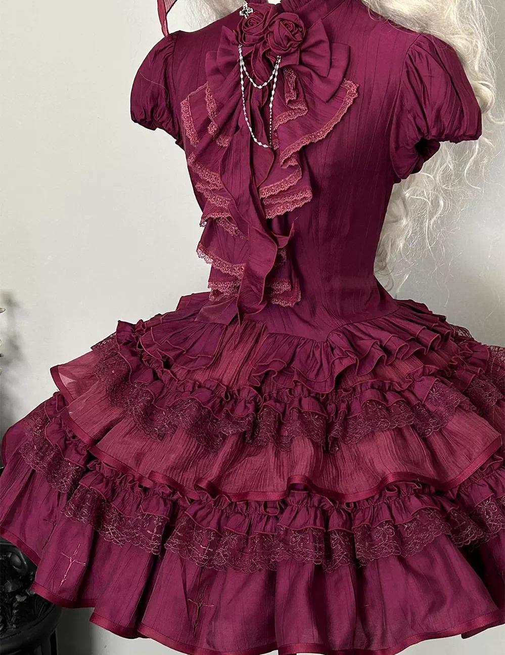 Dragon Bone Cemetery - Gothic Lolita Blouse, Detachable Bell Sleeves