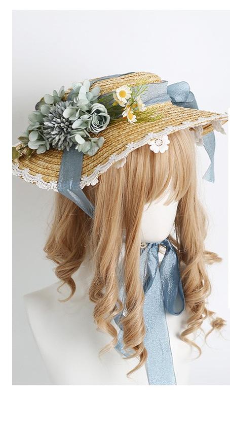 Xiaogui - Elegant Lolita Flower Bow Lace Sunhat