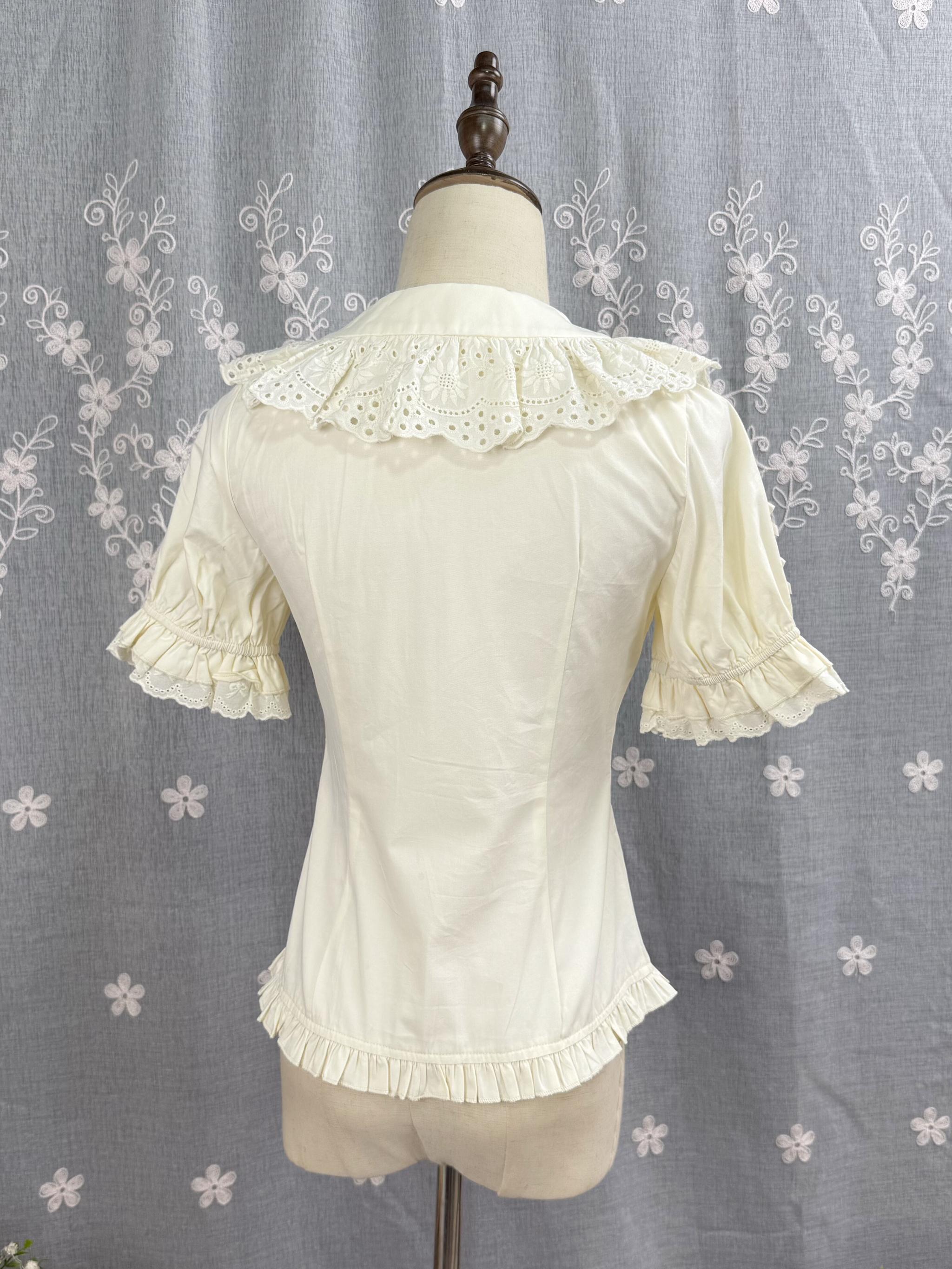 Sunflower - Sweet Lolita Peter Pan Collar Blouse, Cotton Fabric