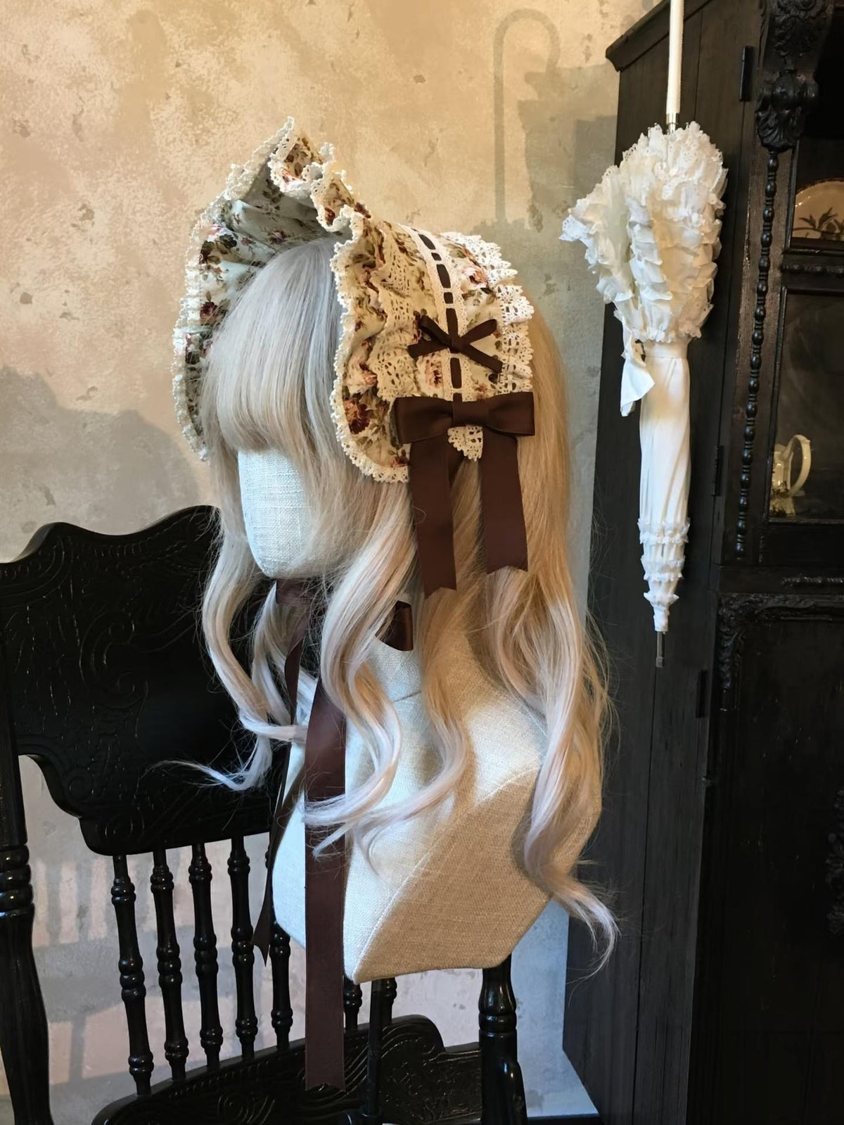 Old Rose Garden - Old School Lolita Floral Print Headdress & Socks 45981:870429