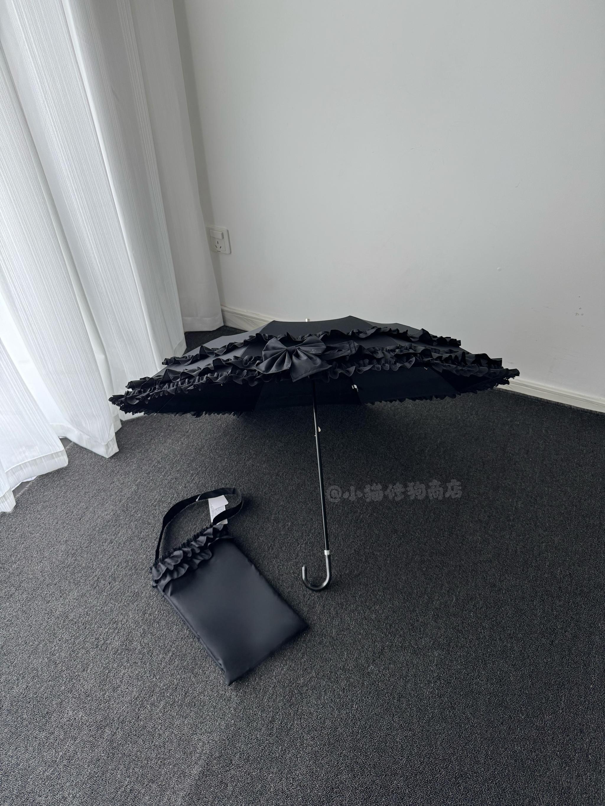 Classic Lolita Foldable Sunscreen Parasol with Ruffles 45588:854147