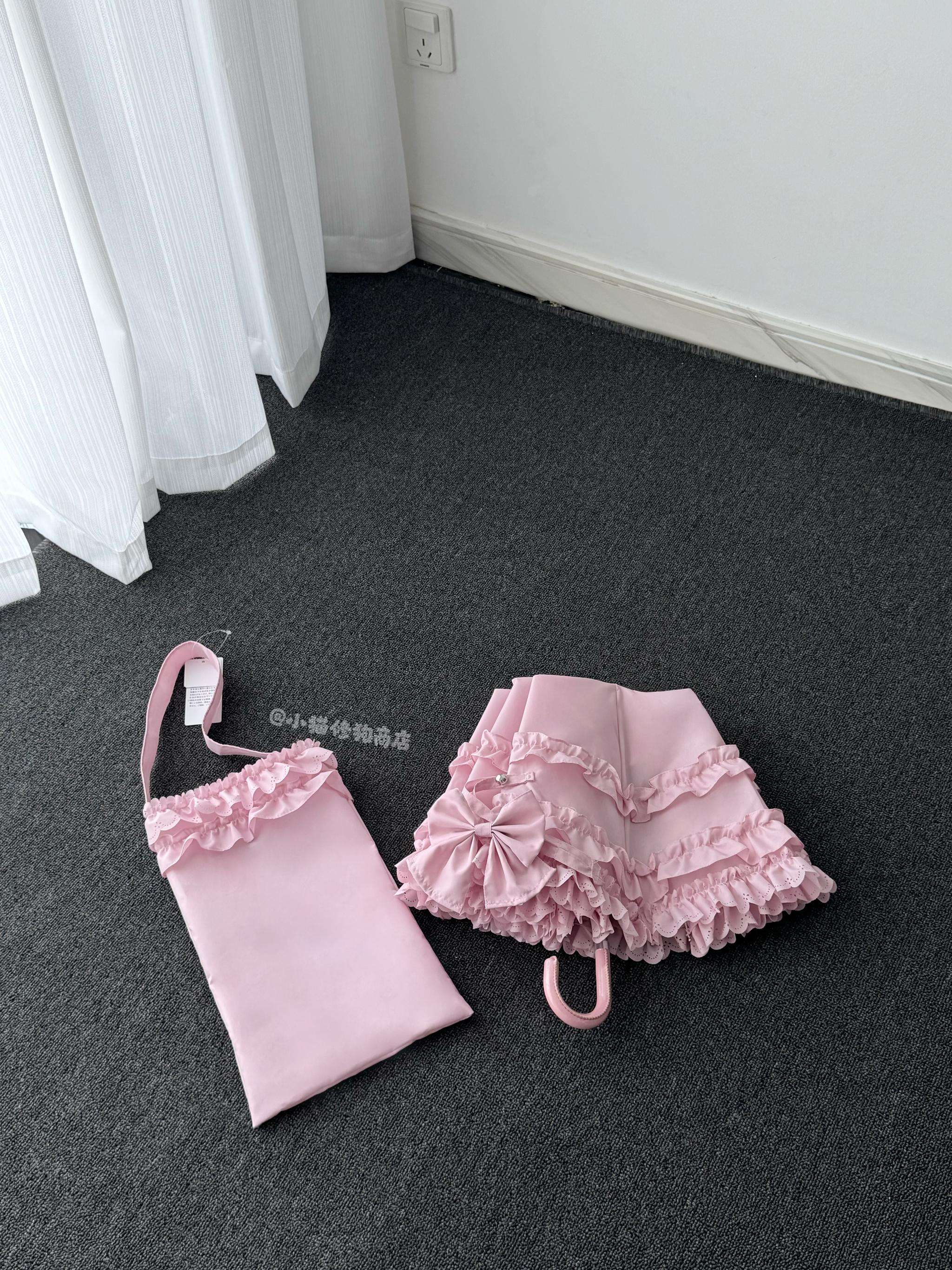 Classic Lolita Foldable Sunscreen Parasol with Ruffles 45588:854139