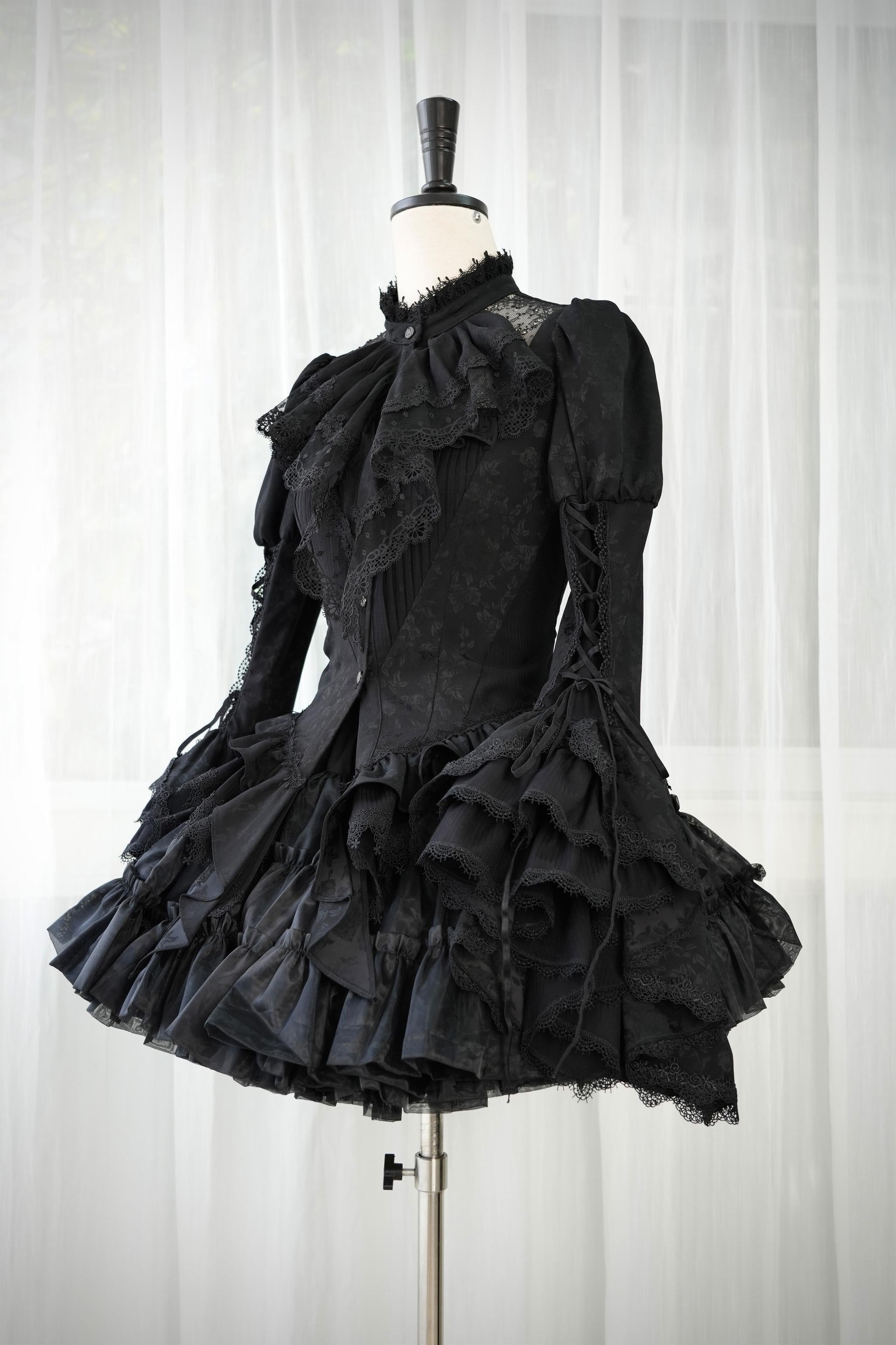Victoria's Praise - Gorgeous Gothic Lolita Blouse & High-low Hem Skirt 44898:828065