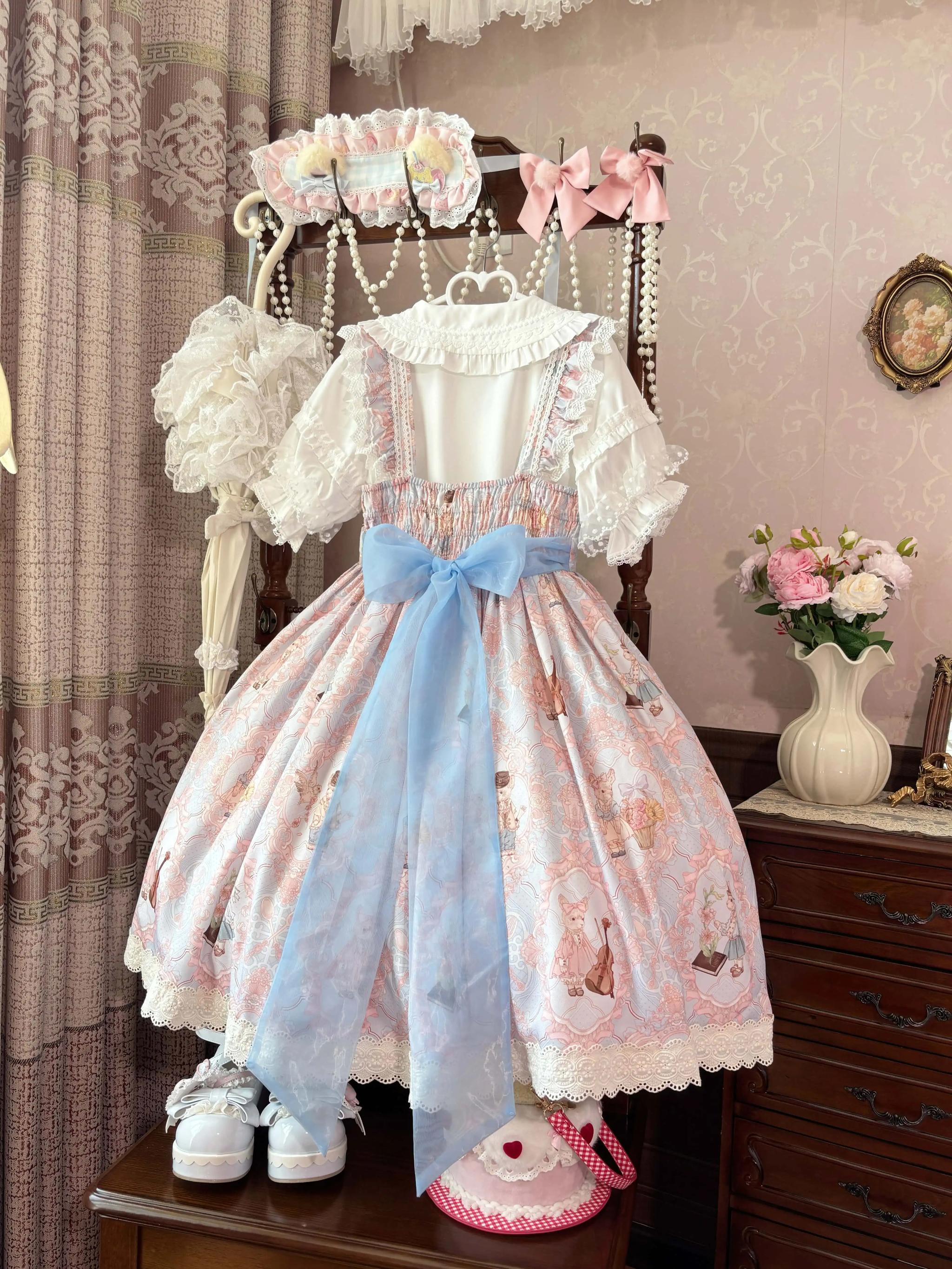 Suiyi - Candy Party - Printed Sweet Lolita JSK, Peter Pan Collar Shirt 44281:802223