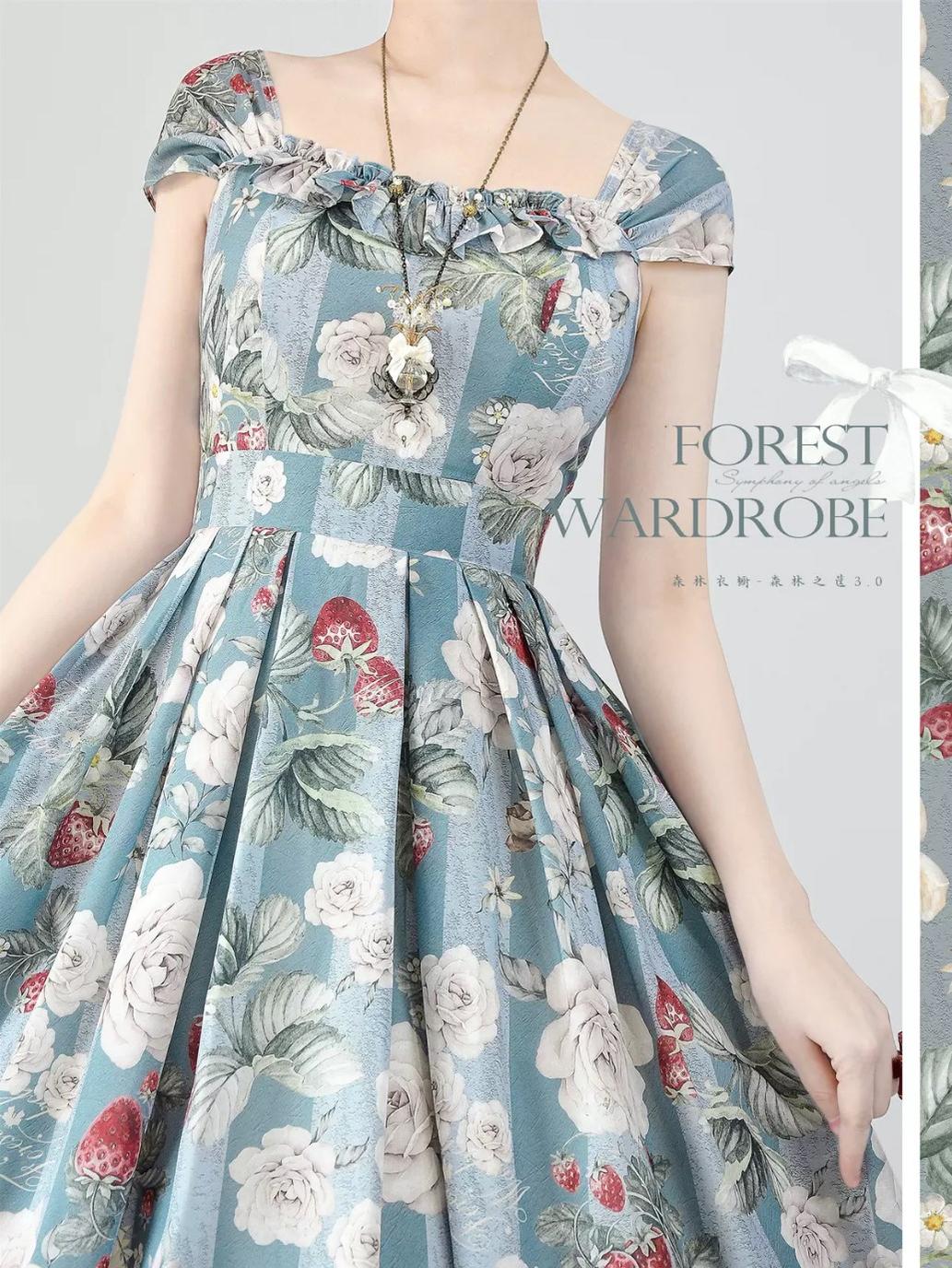 Forest Wardrobe~Forest Basket 3.0~Vintage Lolita JSK Dress Summer Thin Dress 15766:466144