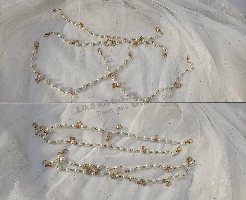 Dawn and Morning - Classic Lolita Accessories Elegant Lolita Headdress Waist chain only White