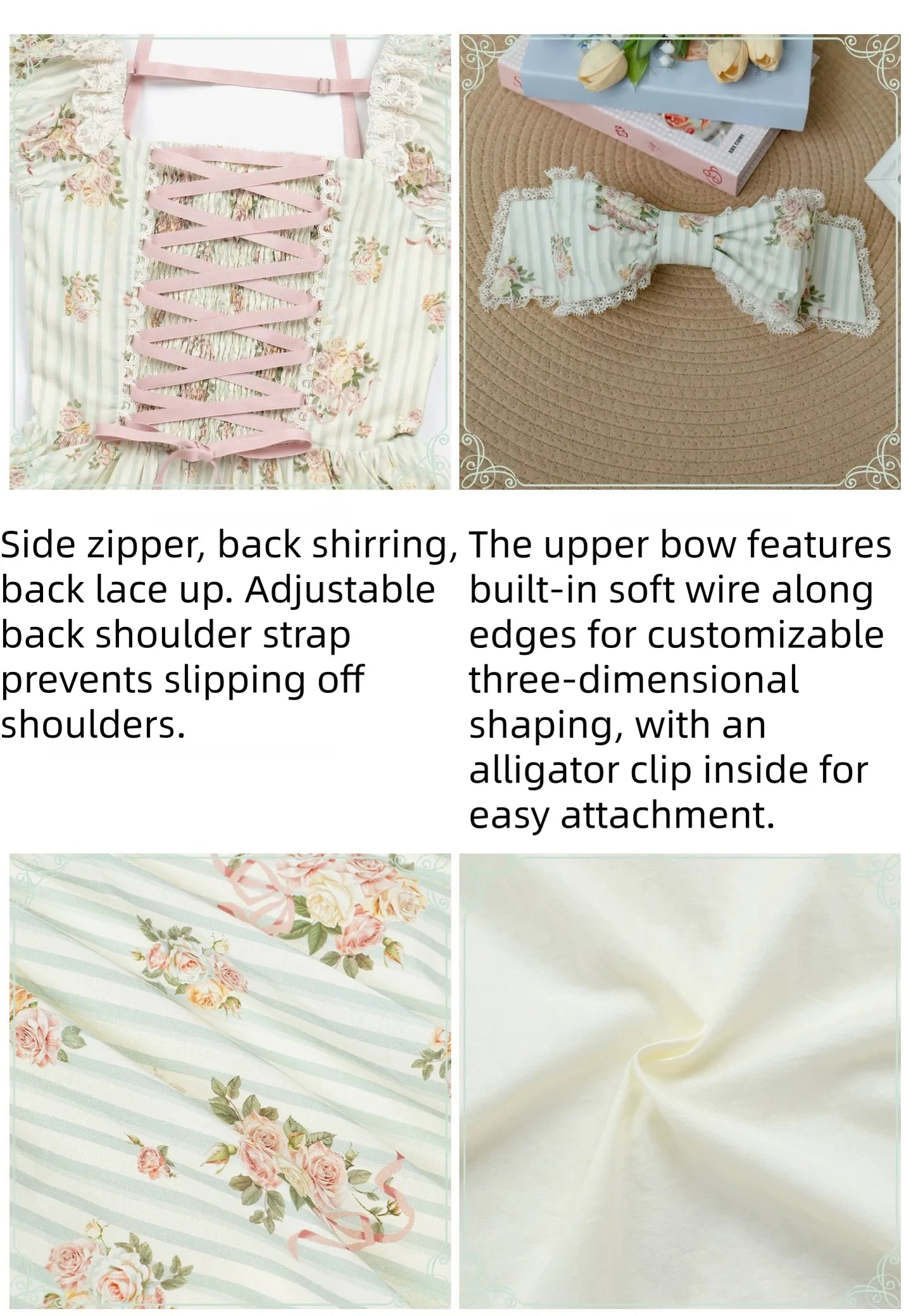 Meeting Austen - Cotton Classic Lolita Rose Printed OP Dress 45736:860054