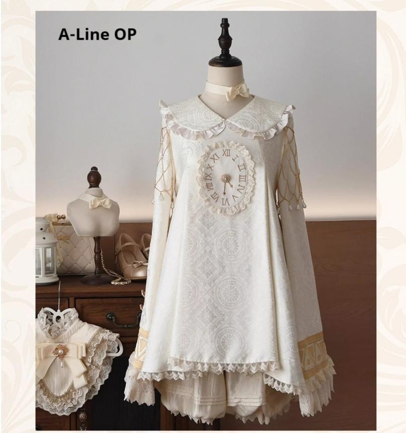 LizBird~Reincarnation of Time~Elegant Lolita OP Set with Waist-Cinching and A-Line Styles