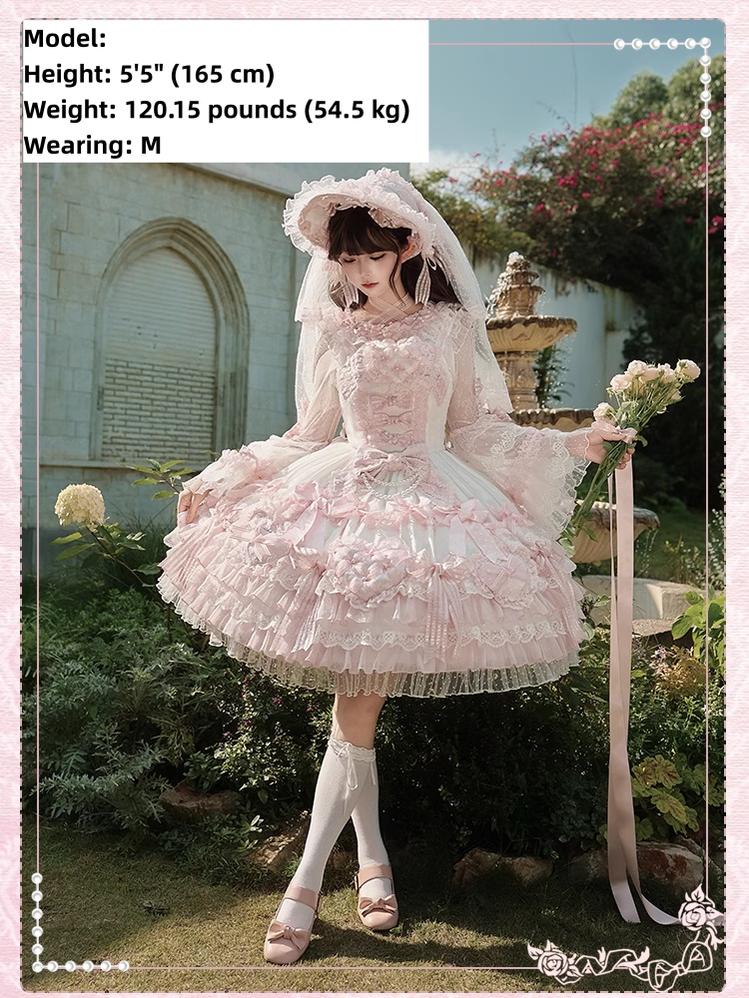 Shuang Sheng Xiao Xiong - Heart of Love - Lace Sweet Lolita Shirt, Hime-Sleeves