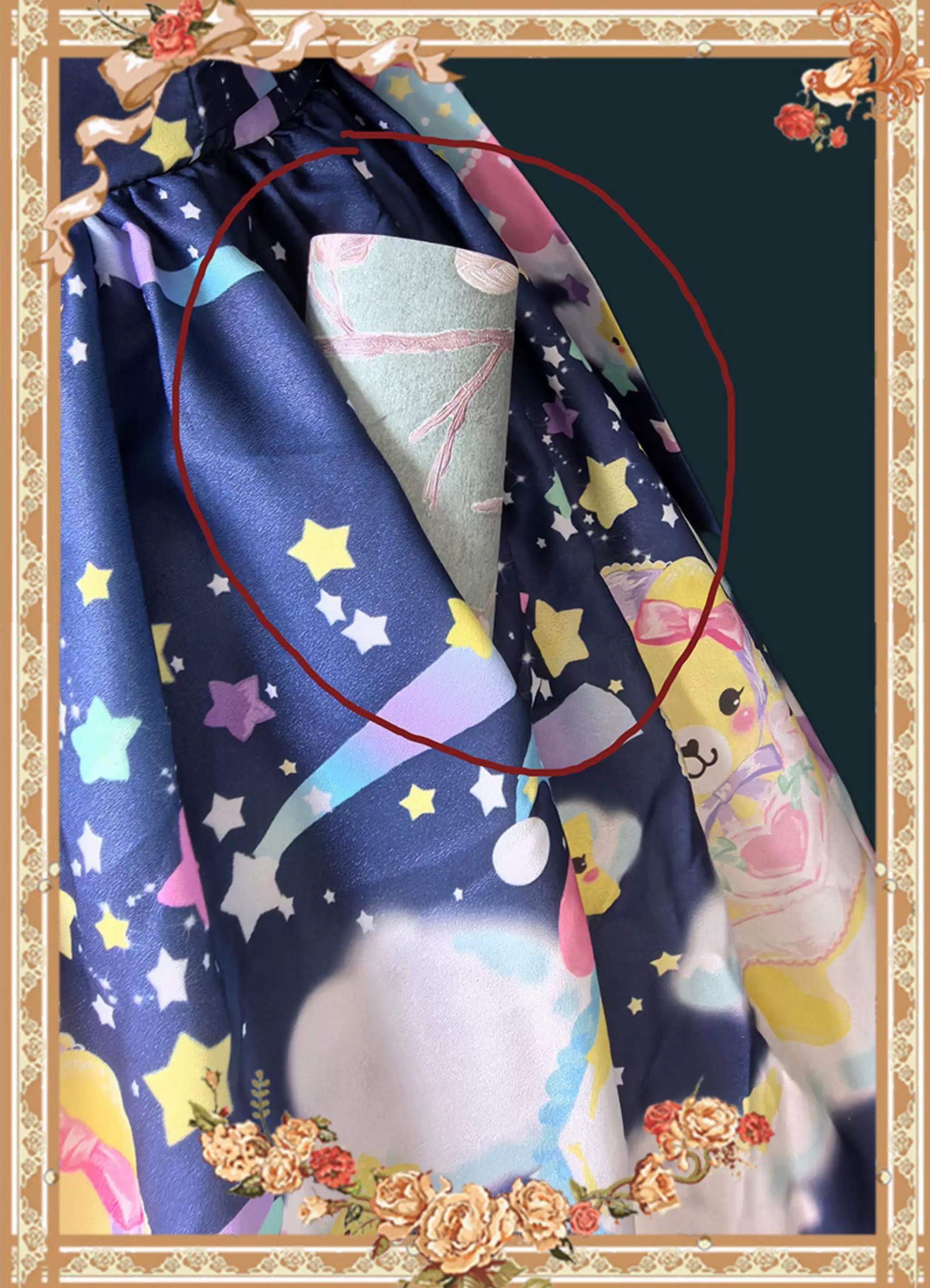 Sleepy Bear - Kawaii Lolita Bear and Star Printed Dress 45663:857705