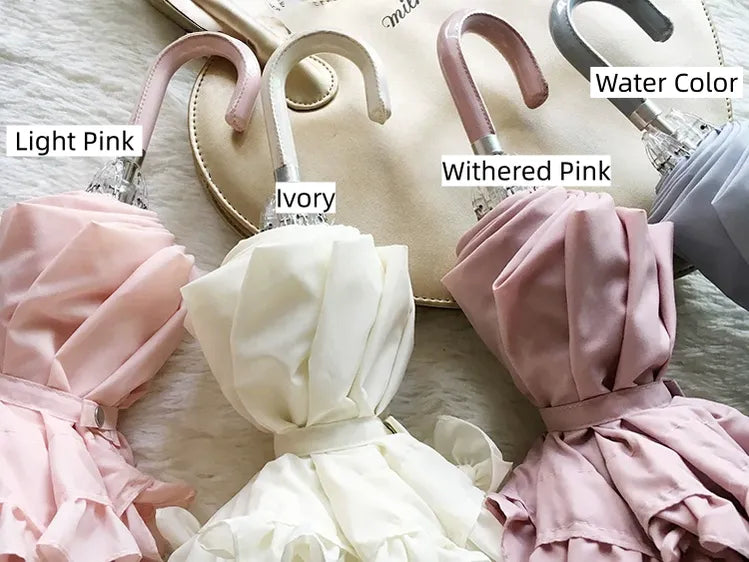 Classic Lolita Parasol, Two-Folded Umbrella for Daily Use