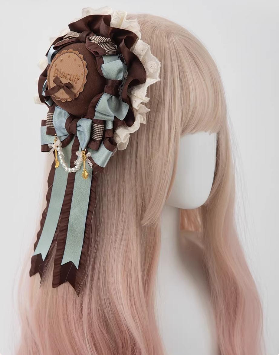 Mint Chocolate Puff - Lolita Cake Inspired Mini Top Hat, Large Bow KC