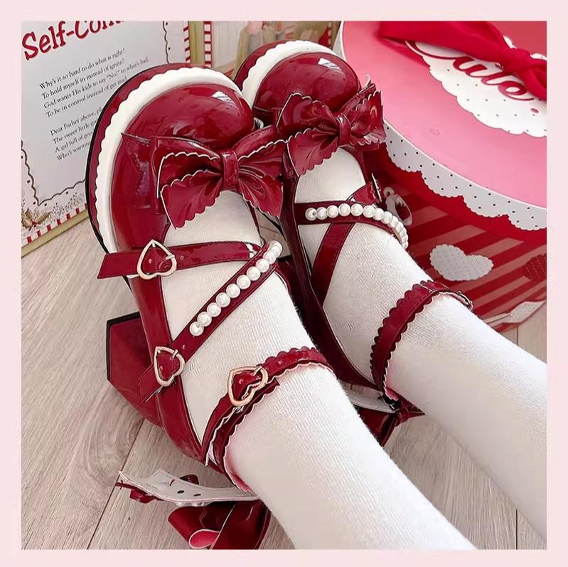 Witch's Night - Crush Complex - Sweet Lolita Heel Shoes, Pearls & Bows 43746:784533
