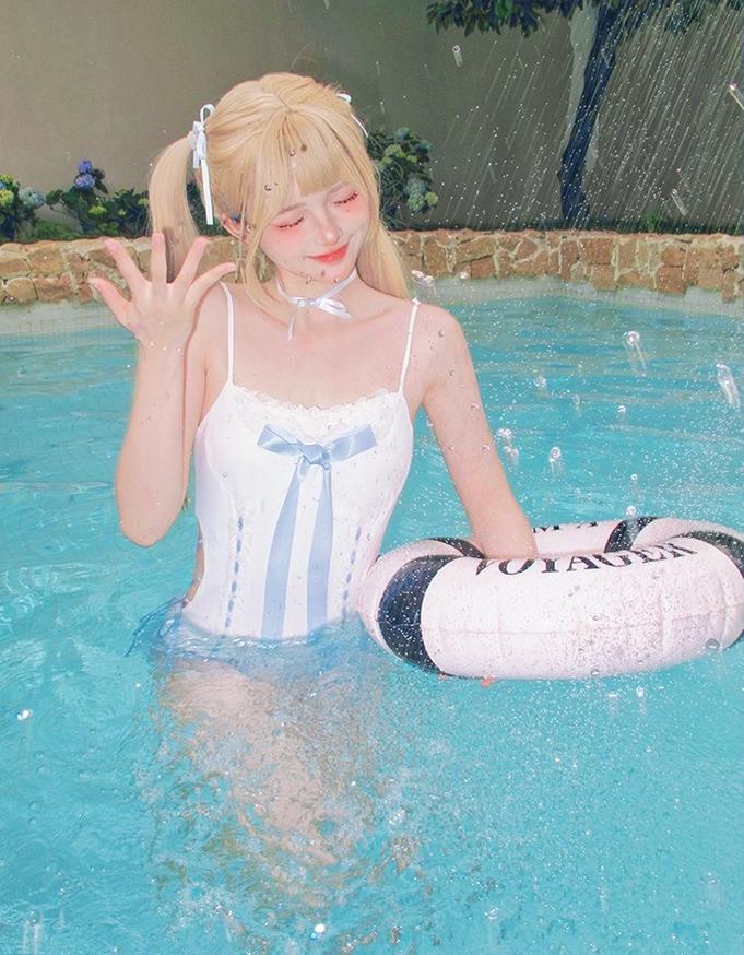 Tan Tuan - Water Melody - Lolita Inspired Swim Suits with Hollow-out Detail and Trailing