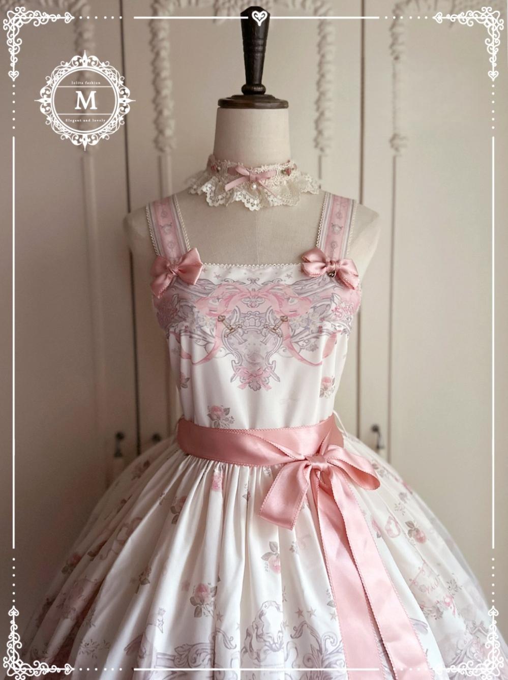 Moon River - Swan Lake Mirror - Pink Sweet Lolita Print JSK Dress 43705:783420