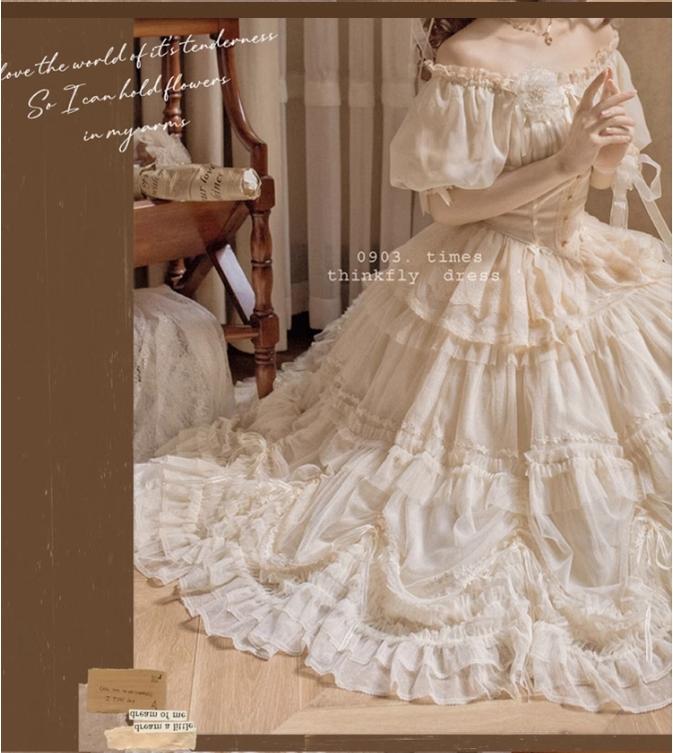 ThinkFly~Pleated Heart~Elegant Lolita Petticoat with Dotted Gauze Hem 42170:732889