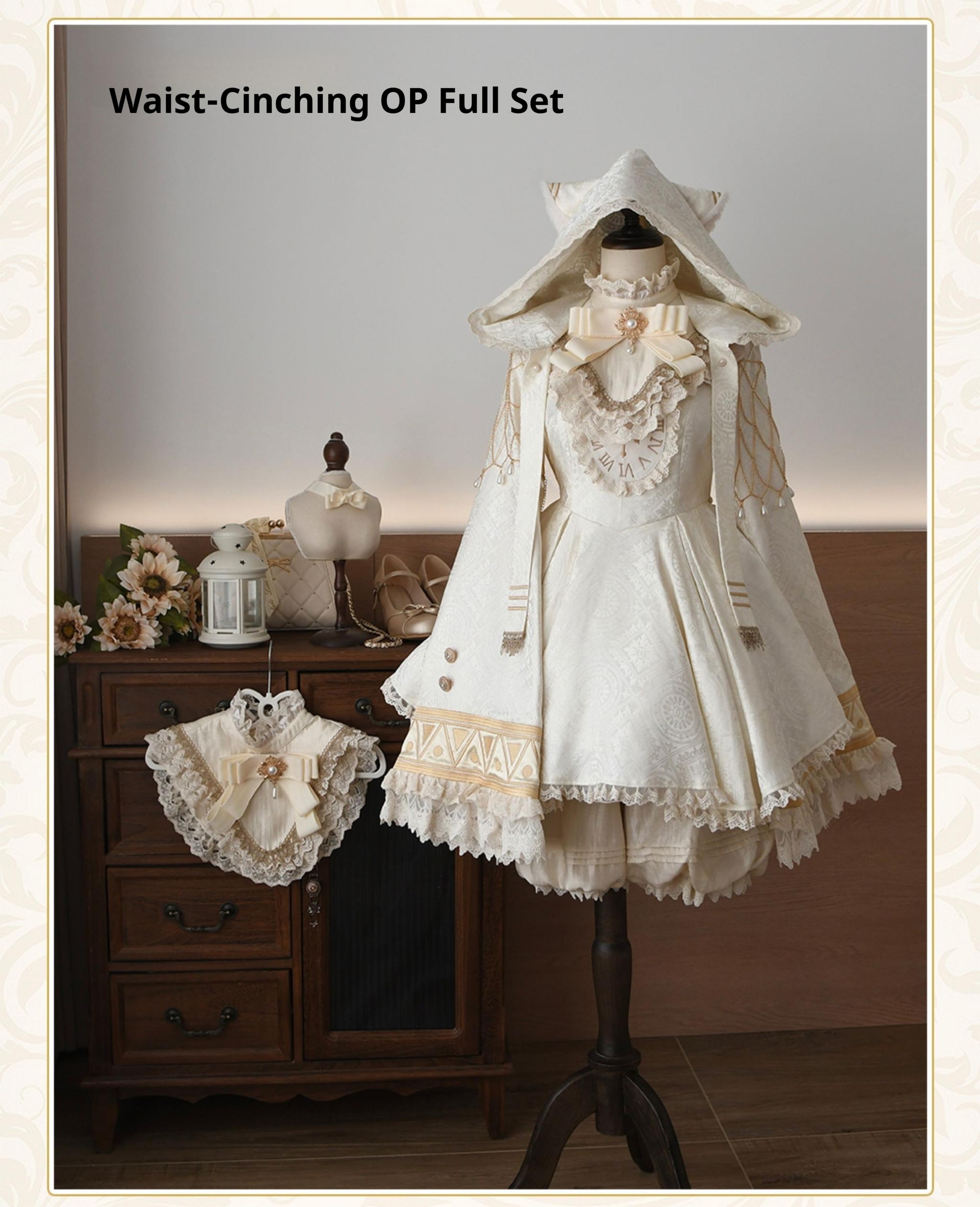 LizBird~Reincarnation of Time~Elegant Lolita OP Set with Waist-Cinching and A-Line Styles