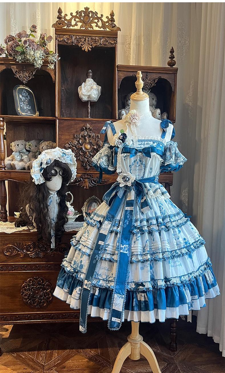 Mulberry Poetry Collection - Plus Size Lolita Printed Top & Skirt Set with Embroidery 45445:847434