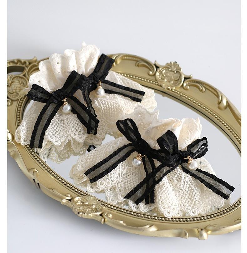 Xiaogui - Maid Lolita Hairband Doll Lolita Cuffs and Top Hat A Pair of Cuffs Only