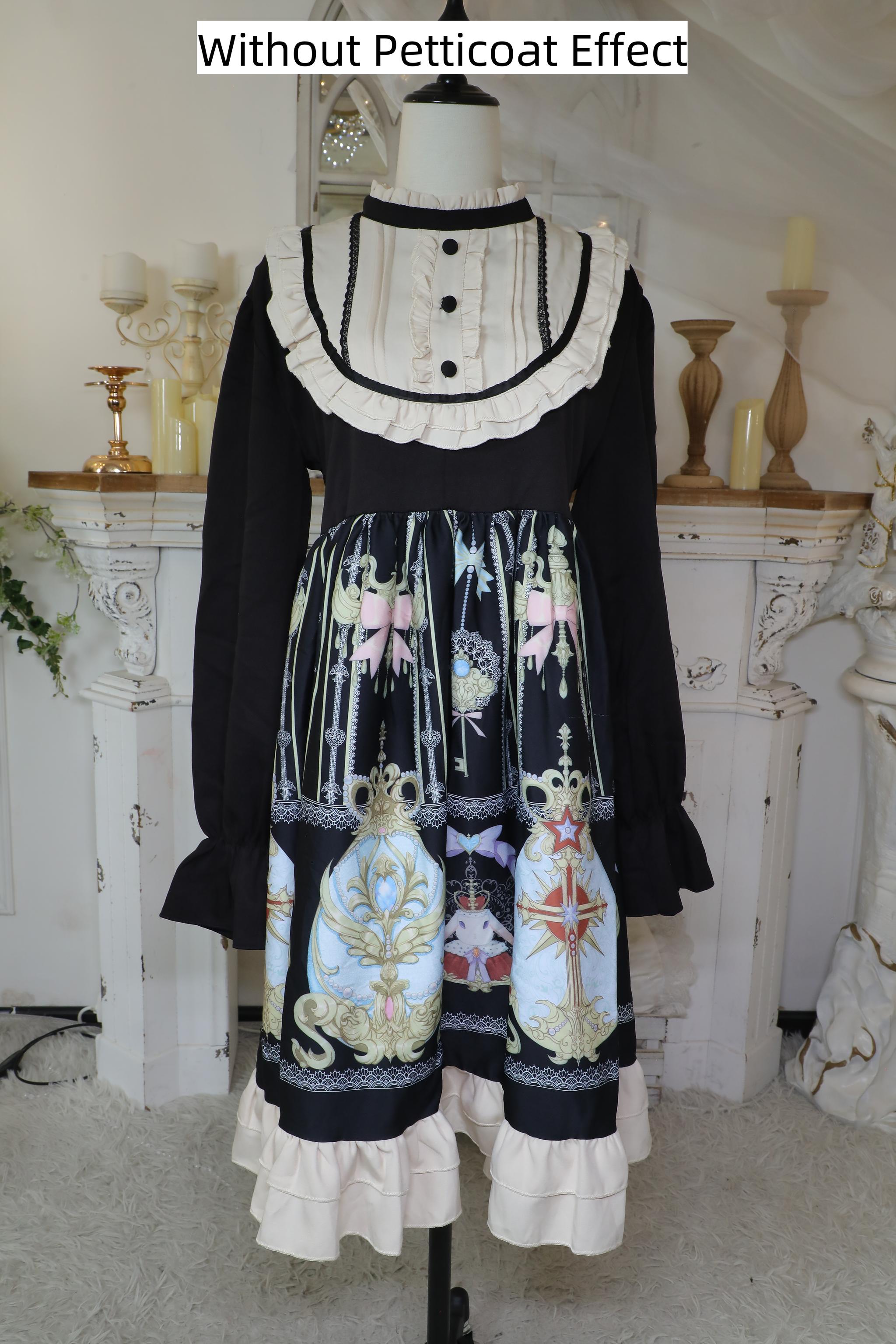 Noloria - White Puffy Lolita Petticoat, 17.7" (45 CM), Cotton Lining